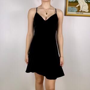 DYNAMITE black spaghetti strap asymmetrical mini dress size Small